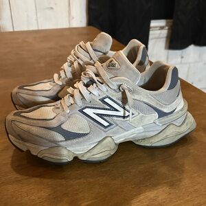 New Balance Cream and Gray Athletic Shoes